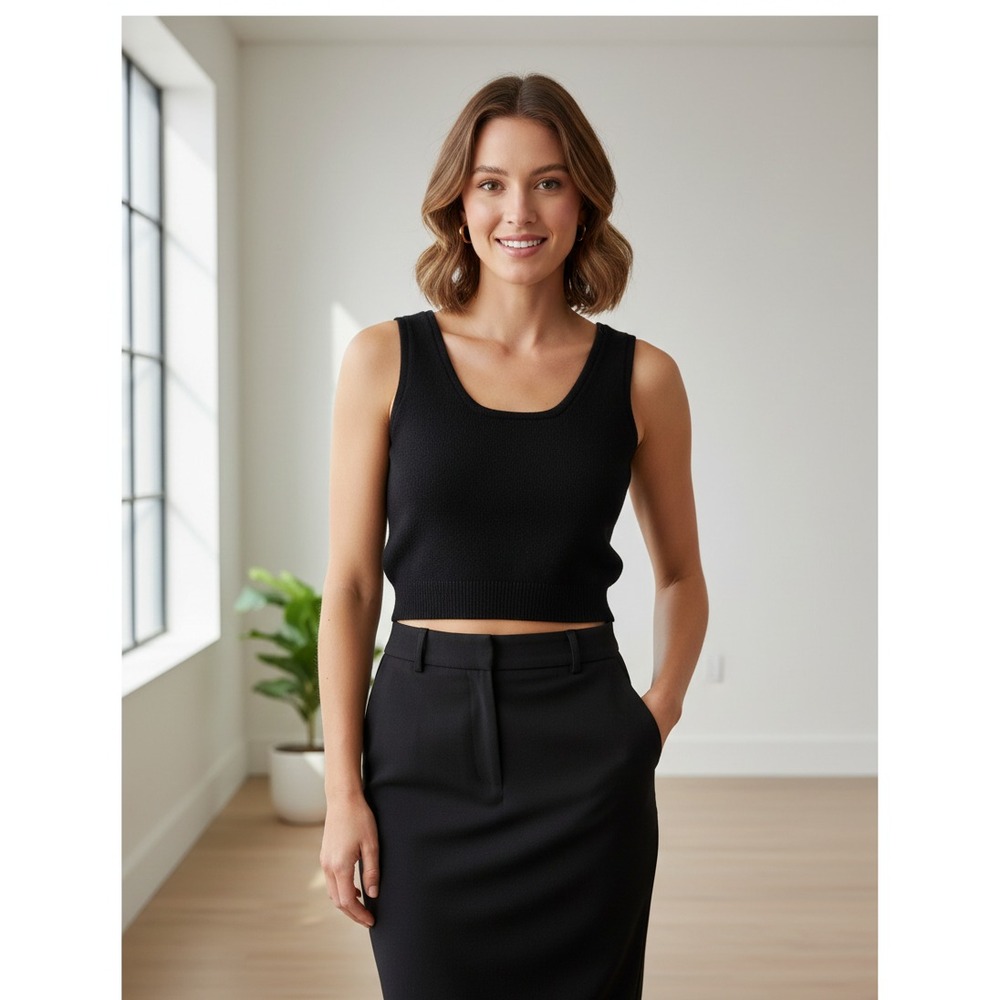 St. John By Marie Grey Sport wear Blouse‎ Womens Medium Brown Sleeveless Top